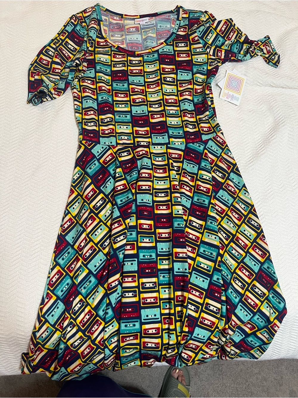 New LuLaRoe Nicole dress cassette print size large